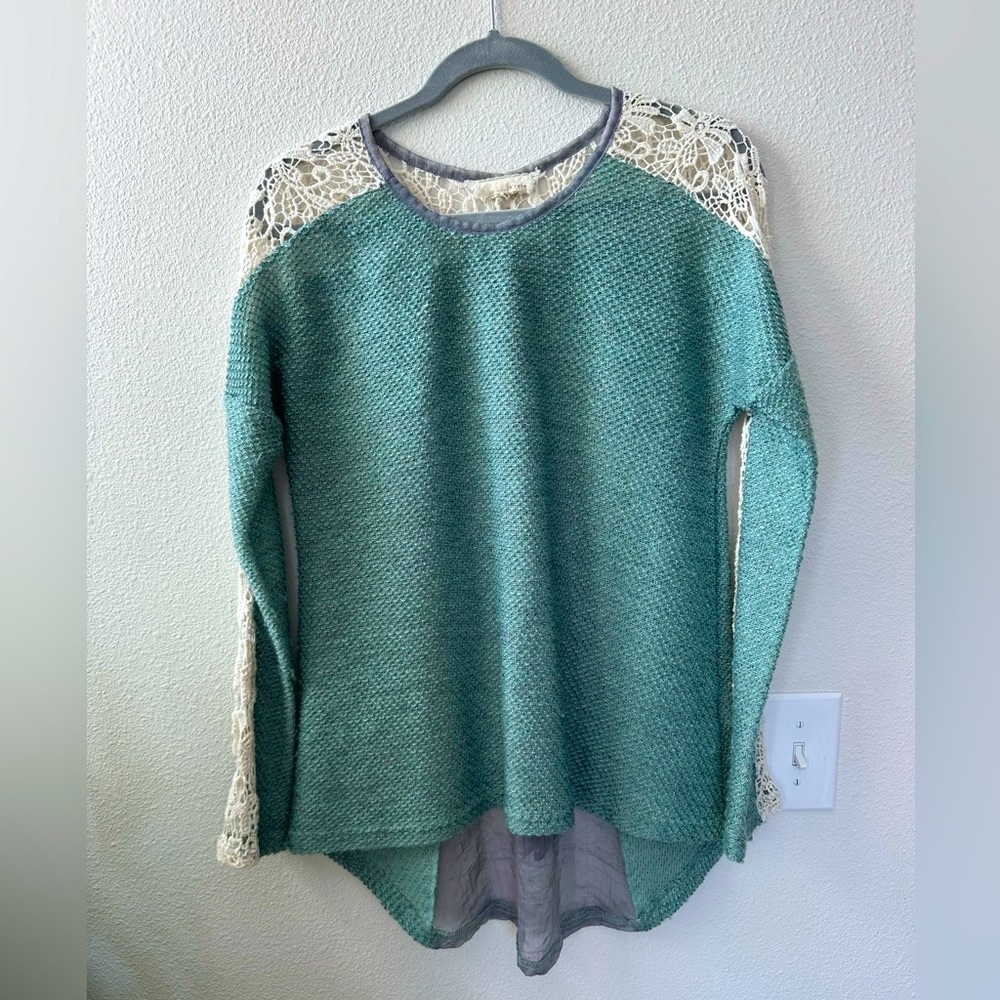 Green Top with Lace Details